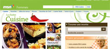 MSN Cuisine : optimisation du site, paramétrage des outils de tracking.